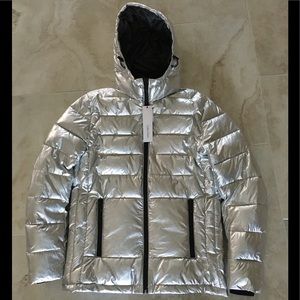 calvin klein metallic puffer jacket